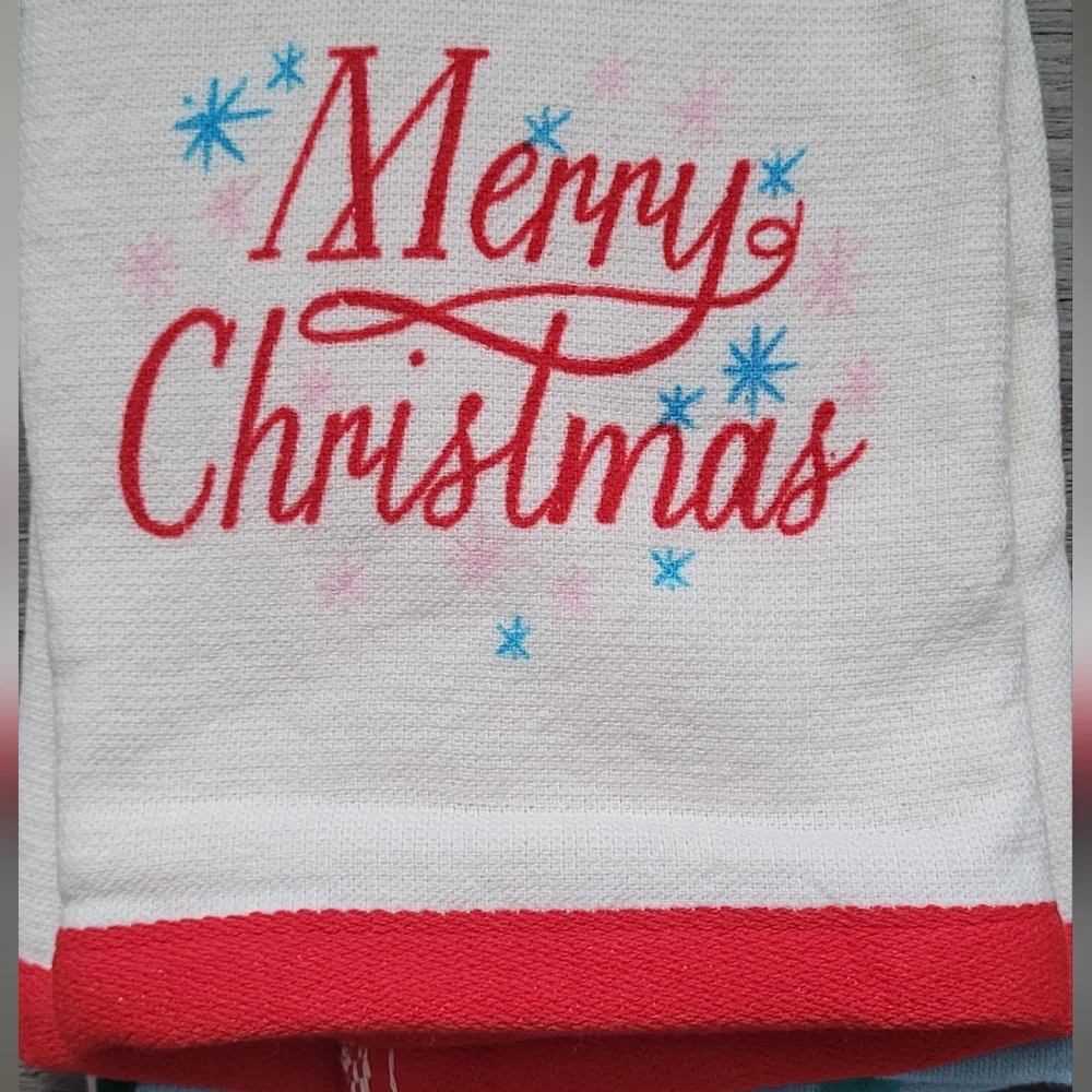 Wondershop Festive Tree & Merry Christmas Kitchen Towels 2 PK,New With Tags
